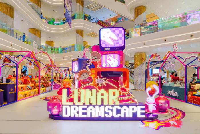 Cụm trang trí Lunar Dreamscape tại sảnh sự kiện Thiso Mall Sala. Ảnh: Thiso Mall