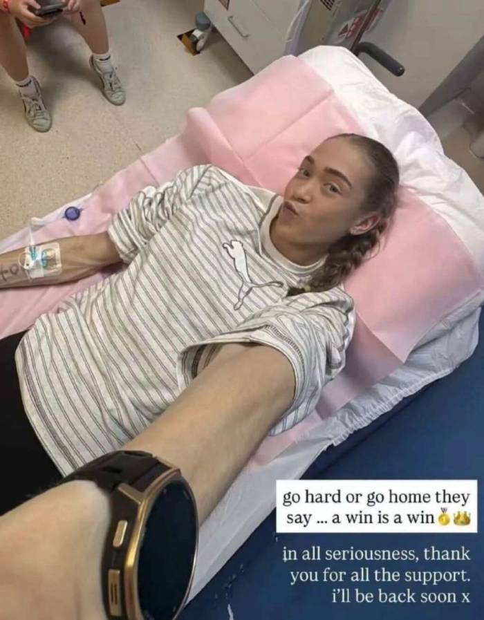 Joanna Wietrzyk đăng ảnh với dòng chữ Đã thi đấu là phải hết mình. Thắng vẫn là thắng.