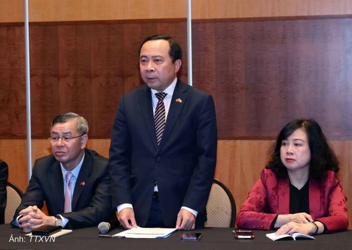 Bộ trưởng Khoa học và Công nghệ Vũ Hải Quân phát biểu. Ảnh: TTXVN