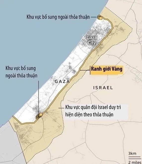 Vị trí Ranh giới Vàng. Đồ họa: BBC