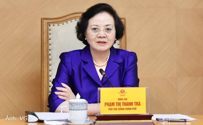 Phó thủ tướng Phạm Thị Thanh Trà làm việc với Bộ Nội vụ về đề án cải cách tiền lương và bảo hiểm xã hội, chiều 22/9. Ảnh: VGP