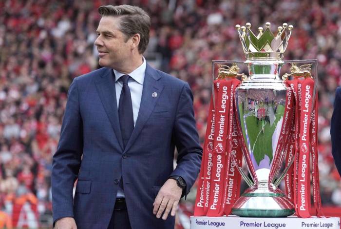 Giám đốc điều hành Ngoại hạng Anh Richard Masters tại sân Anfield ở Liverpool, Anh ngày 25/5/2025. Ảnh: AP