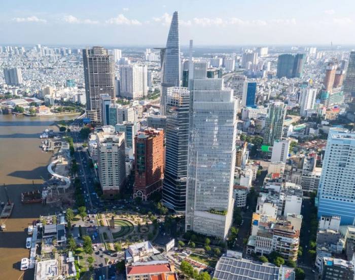 Trung tâm TP HCM nhìn từ trên cao. Ảnh: Quỳnh Trần