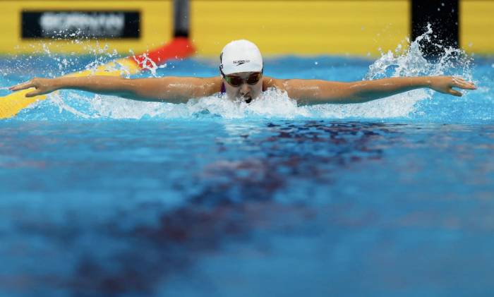 Yu Zidi thi đấu ở chung kết 200m bướm ASIAD 2026 tại Trung tâm Thể thao dưới nước Tokyo, Koto, Tokyo, Nhật Bản ngày 20/9/2026. Ảnh: Reuters