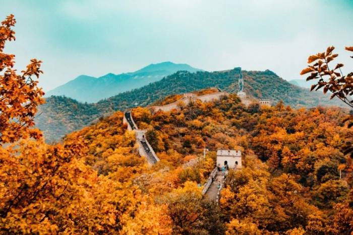 Mùa thu ở Vạn Lý Trường Thành. Ảnh: Unsplash