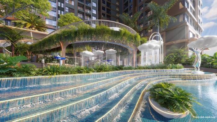 Concept nước tạo điểm nhấn cho Monrei Saigon tại Đông Bắc TP HCM. Ảnh: CĐT