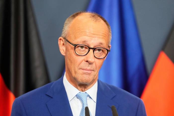 Thủ tướng Đức Friedrich Merz tại trụ sở đảng CDU ở Berlin, ngày 20/9. Ảnh: AP