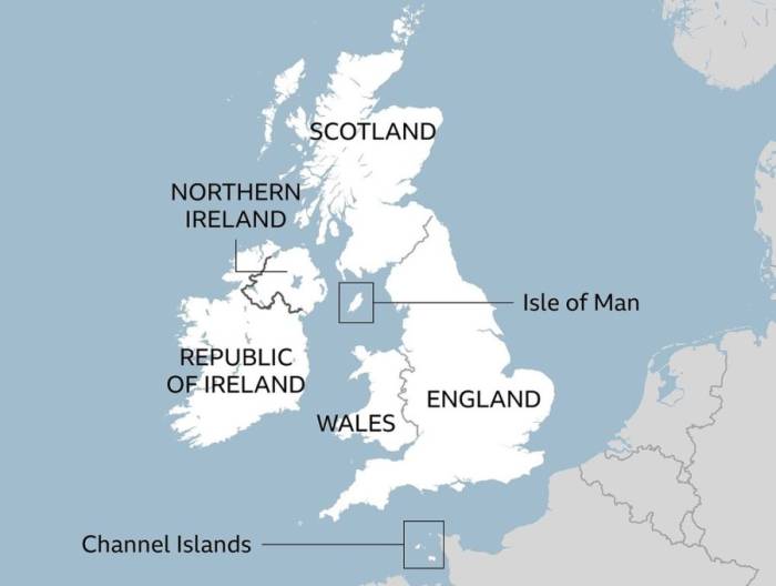 Vị trí Ireland và Bắc Ireland thuộc Vương quốc Anh. Đồ họa: BBC