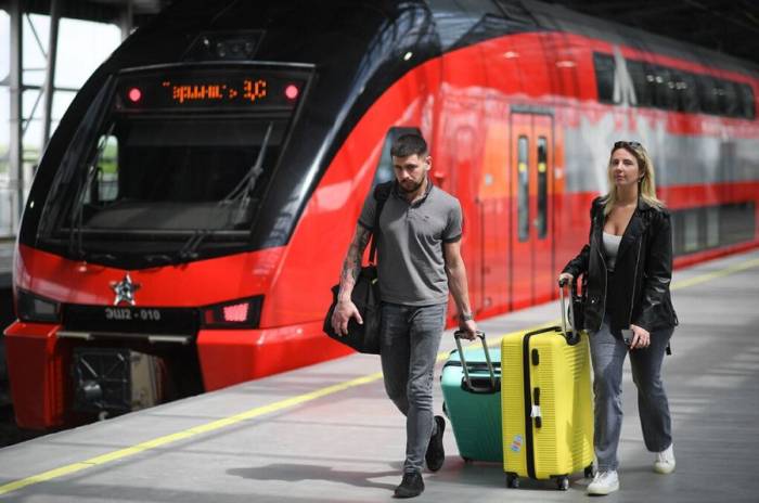 Tàu Aeroexpress được nhiều du khách sử dụng để đi chuyển từ sân bay vào trung tâm thành phố Moskva tại Nga. Ảnh: Sputnik