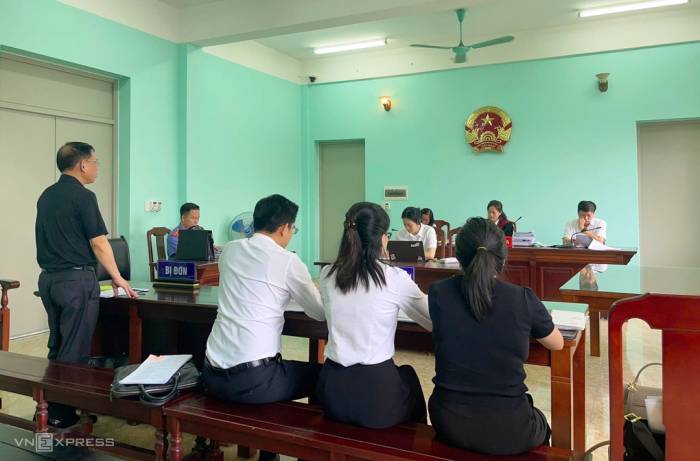 Phiên tòa tại TAND khu vực 2 - Hà Nội. Ảnh: Phạm Dự