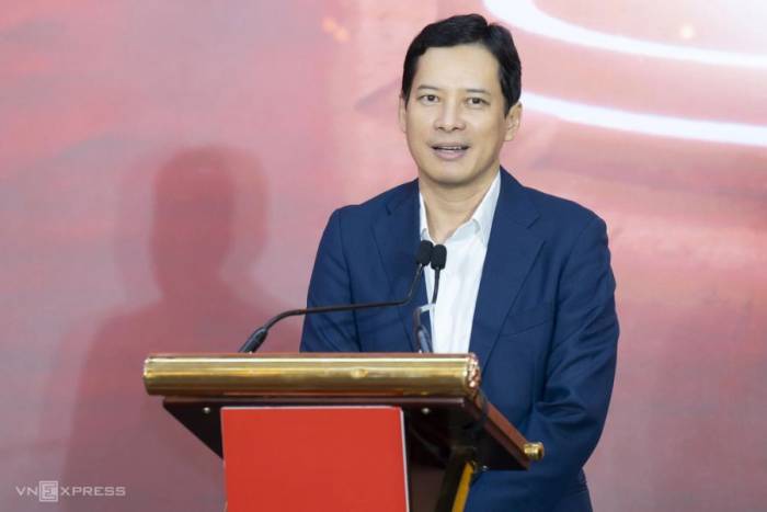 Ông Lê Quang Tự Do phát biểu tại buổi lễ. Ảnh: Tùng Đinh