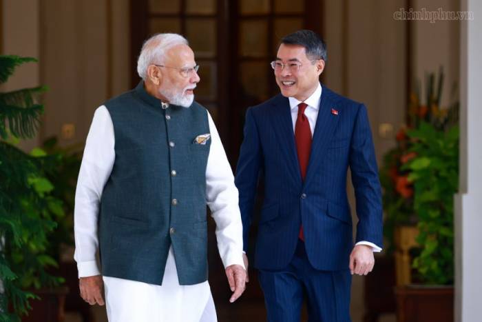 Thủ tướng Lê Minh Hưng và Thủ tướng Ấn Độ Narendra Modi. Ảnh: chinhphu.vn