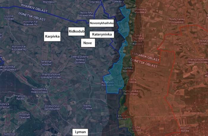 Khu vực Ukraine mới kiểm soát (màu xanh ở giữa). Đồ họa: X/AMK Mapping