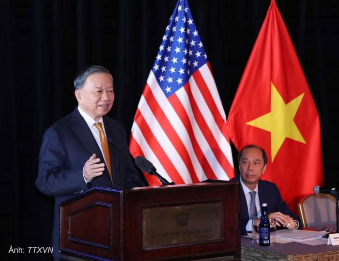 Tổng Bí thư, Chủ tịch nước Tô Lâm phát biểu tại buổi gặp gỡ chuyên gia, trí thức người Việt Nam tại Hoa Kỳ. Ảnh: Thống Nhất – TTXVN
