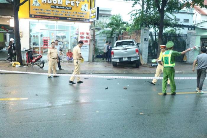 Hiện trường vụ tai nạn. Ảnh:Thái Hà