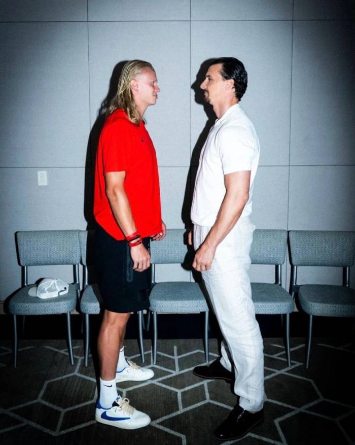 Haaland đăng ảnh cùng Zlatan Ibrahimovic trên Instagram ngày 13/7.