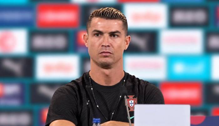 Ronaldo trong họp báo ngày 23/9/2026, trước trận Bồ Đào Nha gặp Xứ Wales ở lượt đầu bảng A4 UEFA Nations League tại Lisbon, Bồ Đào Nha. Ảnh: chụp màn hình