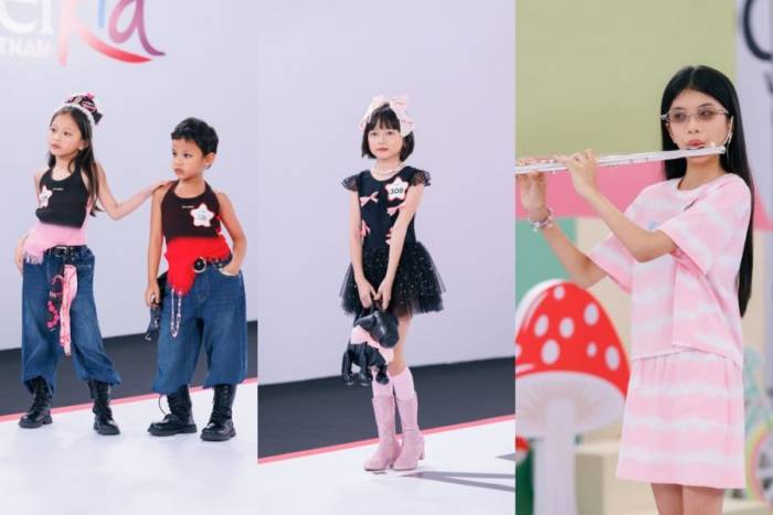 Các người mẫu nhí catwalk, thi tài năng.