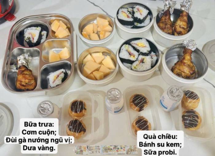 Thực đơn tôi nấu cơm trưa cho 3 con mang đi học - 1