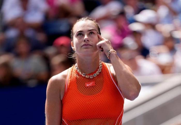 Sabalenka trong trận thắng Kamilla Rakhimova 6-3, 6-4 ở vòng ba Mỹ Mở rộng tại Flushing Meadows, New York, Mỹ ngày 4/9/2026. Ảnh: Reuters