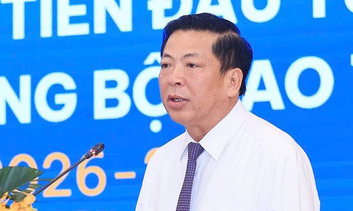 Bộ trưởng Xây dựng Trần Hồng Minh phát biểu tại Hội nghị. Ảnh: BXD