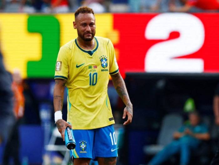 Neymar bật khóc sau trận Brazil – Na Uy ở vòng 1/8 World Cup 2026 trên sân MetLife, New Jersey, Mỹ ngày 5/7/2026. Ảnh: Reuters