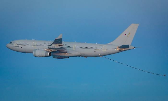 Máy bay tiếp dầu Voyager của Anh trong ảnh chụp năm 2022. Ảnh: RAF