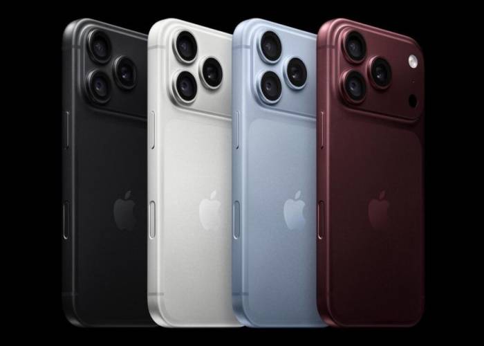 Bốn phiên bản màu sắc của iPhone 18 Pro. Ảnh: Apple