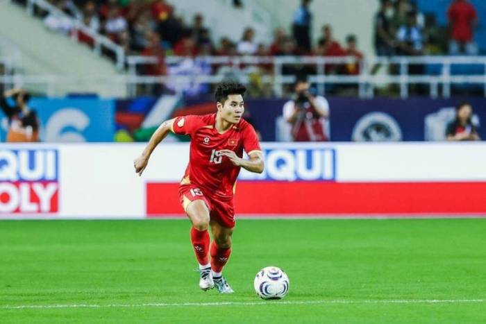 Tiến Anh trong trận Thái Lan 0-2 Việt Nam, chung kết lượt đi ASEAN Cup 2026, diễn ra tối 22/8/2026 tại sân Rajamangala (Bangkok). Ảnh: Facebook Tiến Anh