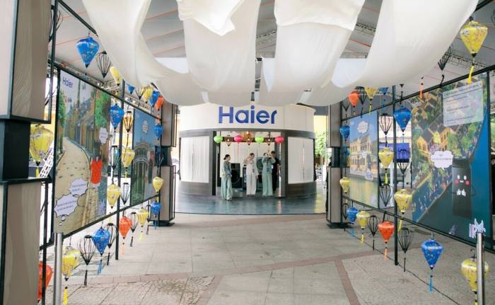 Khu trưng bày máy giặt Haier Iris. Ảnh: Haier