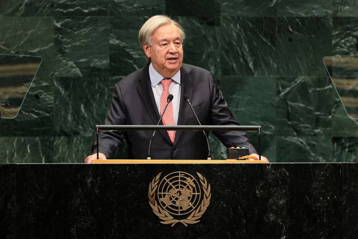 Tổng Thư ký Liên hợp quốc Antonio Guterres phát biểu khai mạc phiên thảo luận cấp cao Đại hội đồng LHQ khóa 81 tại New York ngày 22/9. Ảnh: AFP
