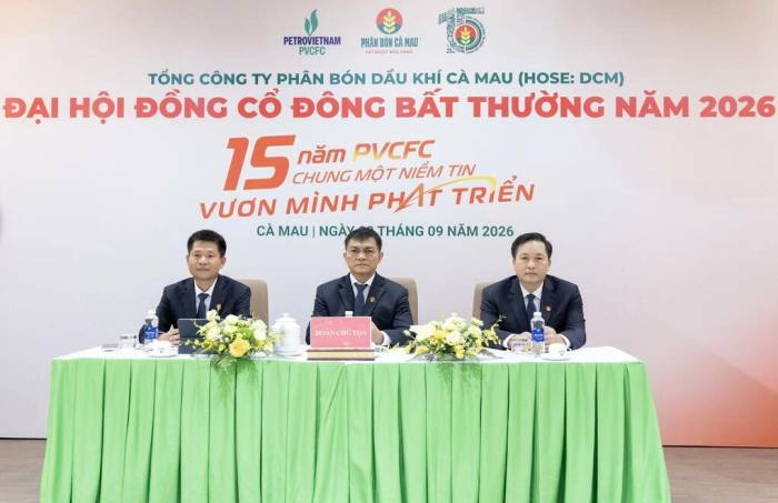 Phân bón Cà Mau tổ chức Đại hội cổ đông bất thường năm 2026. Ảnh: PVCFC