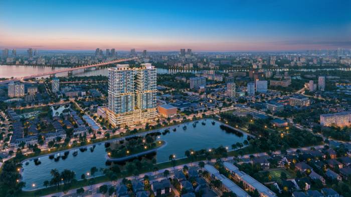 Rivea Residences gồm hai tòa tháp cao 35 tầng, có 4 tầng hầm. Ảnh: Meygroup