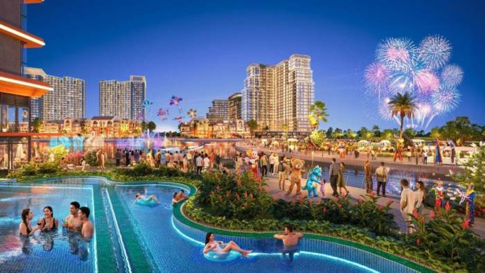 Vị trí liền kề Festival Island giúp The Elite đón đầu dòng khách từ trung tâm giải trí và kinh tế đêm. Ảnh phối cảnh: Charmora City