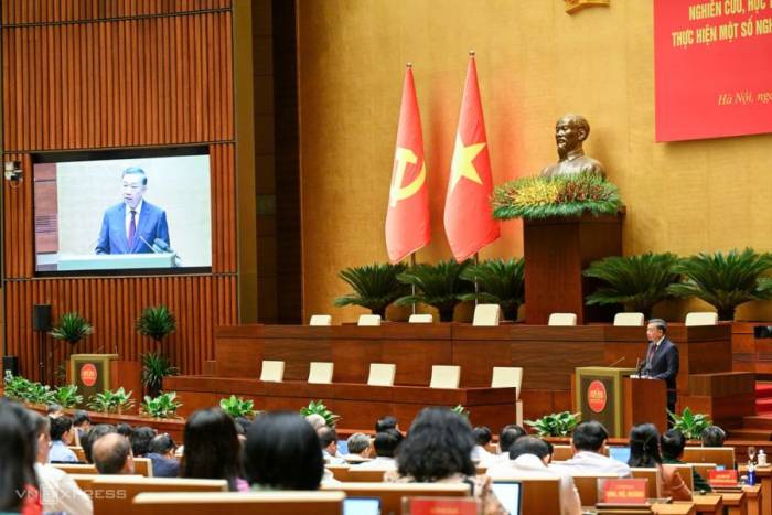 Phòng họp Diên Hồng sáng 3/9. Ảnh: Giang Huy