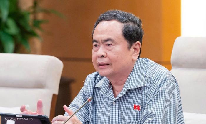 Chủ tịch Quốc hội Trần Thanh Mẫn cho ý kiến tại phiên họp sáng 24/9. Ảnh: Cổng TTĐT Quốc hội