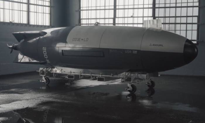 AUV Dive-LD trong video giới thiệu của Anduril. Ảnh chụp màn hình