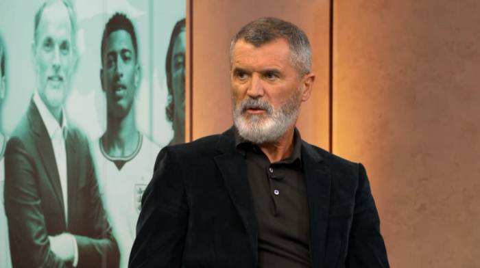 Roy Keane trong vai trò chuyên gia bình luận trên kênh truyền hình Anh ITV Sport ngày 29/9/2026. Ảnh: ITV Sport