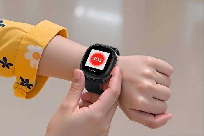 Nút SOS gửi tin báo cho bố mẹ trong trường hợp khẩn cấp. Ảnh: myAlo
