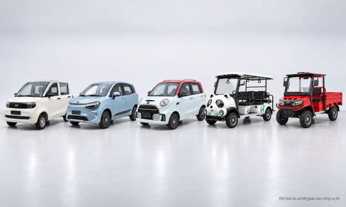 Từ trái qua phải, các mẫu TMT E2, E3, E5, Q5, Q7. Ảnh: TMT