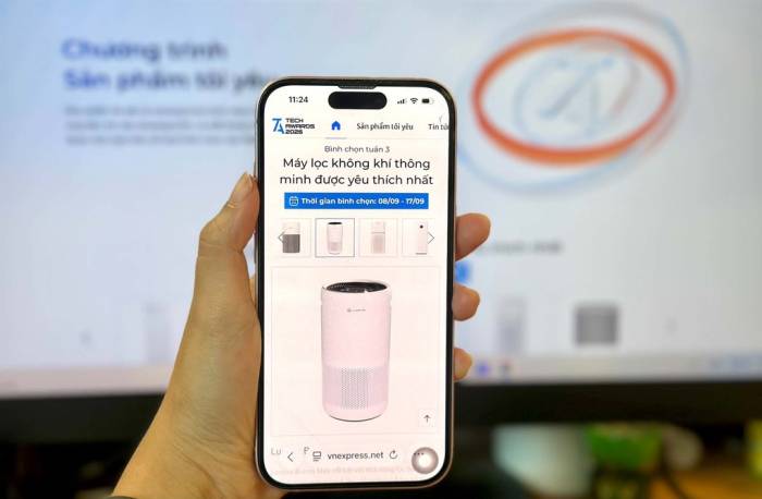 Giao diện cổng bình chọn máy lọc không khí thông minh được yêu thích. Ảnh: Thái Anh