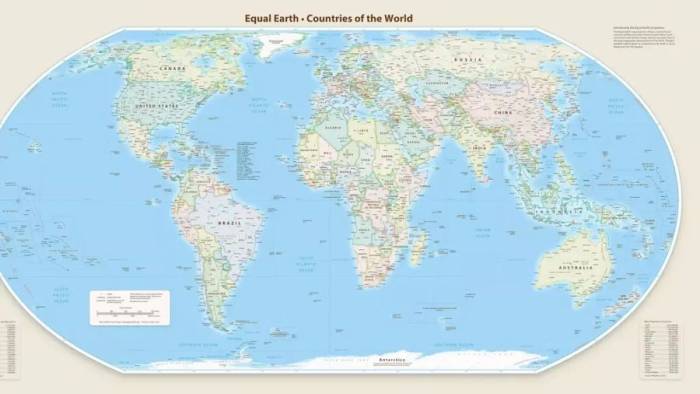 Bản đồ thế giới. Ảnh: Equal Earth
