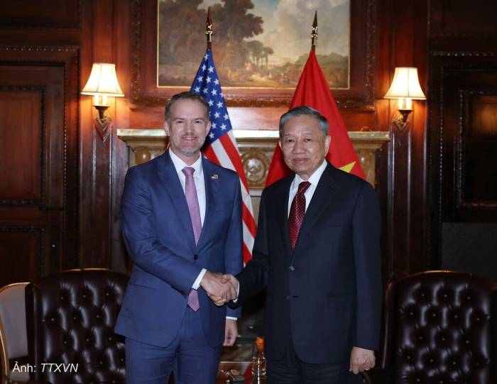Tổng Bí thư, Chủ tịch nước Tô Lâm tiếp Đại sứ Jamieson Greer, Đại diện Thương mại Mỹ (USTR). Ảnh: TTXVN