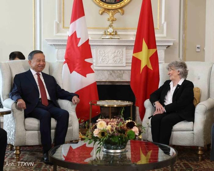Tổng Bí thư, Chủ tịch nước Tô Lâm hội kiến với Toàn quyền Canada Louise Arbour. Ảnh: TTXVN
