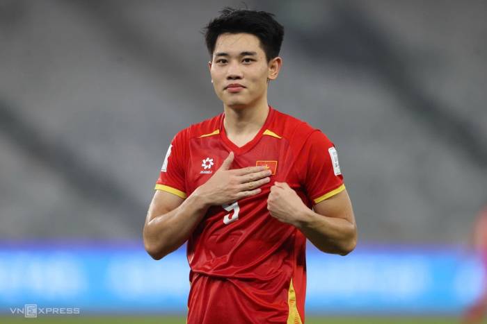 Nguyễn Đình Bắc ăn mừng bàn thắng trong trận Việt Nam thắng Pakistan 4-2 lượt cuối bảng B FIFA ASEAN Cup 2026, trên sân Gelora Bung Karno, Jakarta, Indonesia chiều 2/10/2026. Ảnh: Đức Đồng