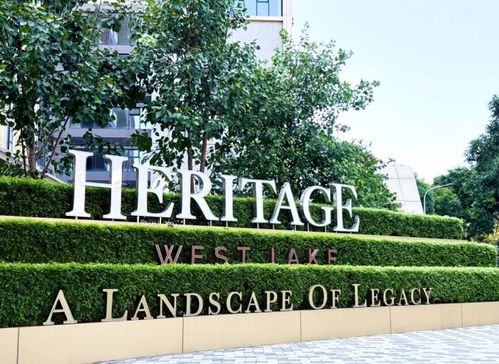 Tổ hợp căn hộ hạng sang và văn phòng dịch vụ Heritage West Lake, phường Tây Hồ tháng 9/2026. Ảnh: Quỳnh Nguyễn