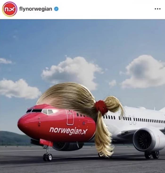 Bài đăng của Norwegian Air Shuttle trên mạng xã hội.