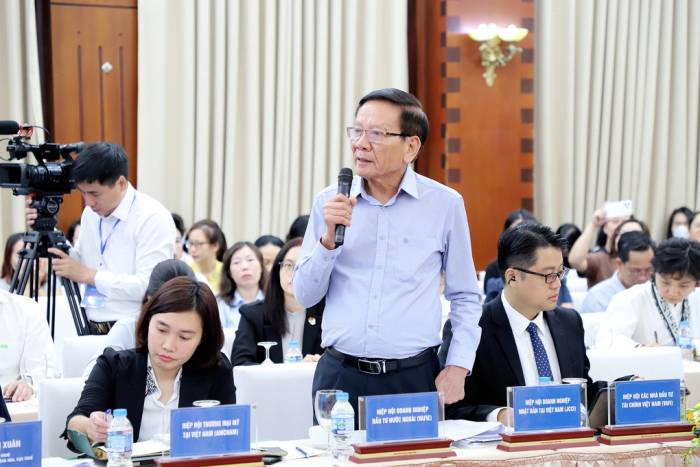 Chủ tịch Hiệp hội Doanh nghiệp đầu tư nước ngoài (VAFIE) Nguyễn Anh Tuấn phát biểu tại sự kiện. Ảnh: Thanh Hằng