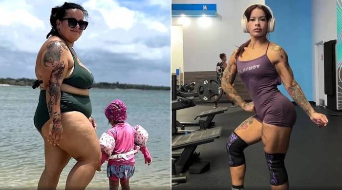 Tatiana trước (trái) và sau khi giảm cân. Ảnh: Jam Press
