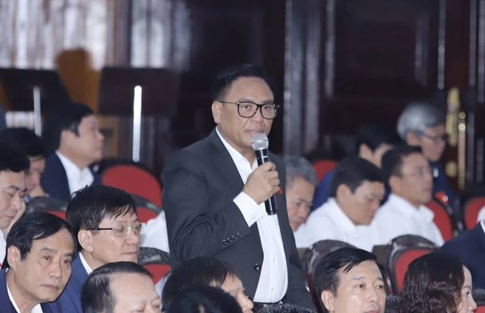 Ông Cao Tiến Đoan tại kỳ họp HĐND tỉnh Thanh Hoá năm 2023. Ảnh: Lam Sơn